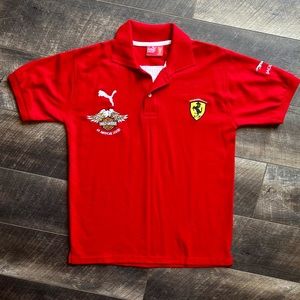 Scuderia Ferrari Shield Logo Polo Shirt Red Size Large